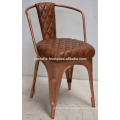 industrial leather chair copper plated finish